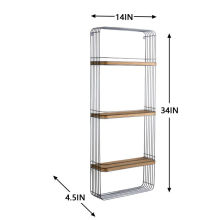 Mayco Metal Wire Rectangle Design Floating Wall Mounted Storage Shelf